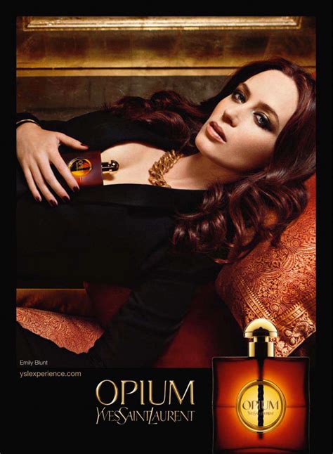 reclame opium ysl|Emily Blunt YSL Opium Fragrance Ad behind.